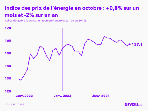 Evolution de l'indice des prix de l'énergie à octobre 2024